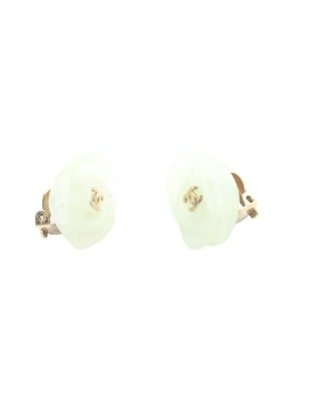 Chanel Camellia Earrings for Both Ears Yellow Green